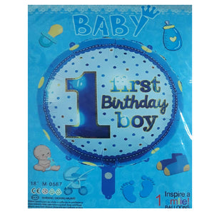 Birthday Balloons (Blue) 1st Birthday Boy - 18"