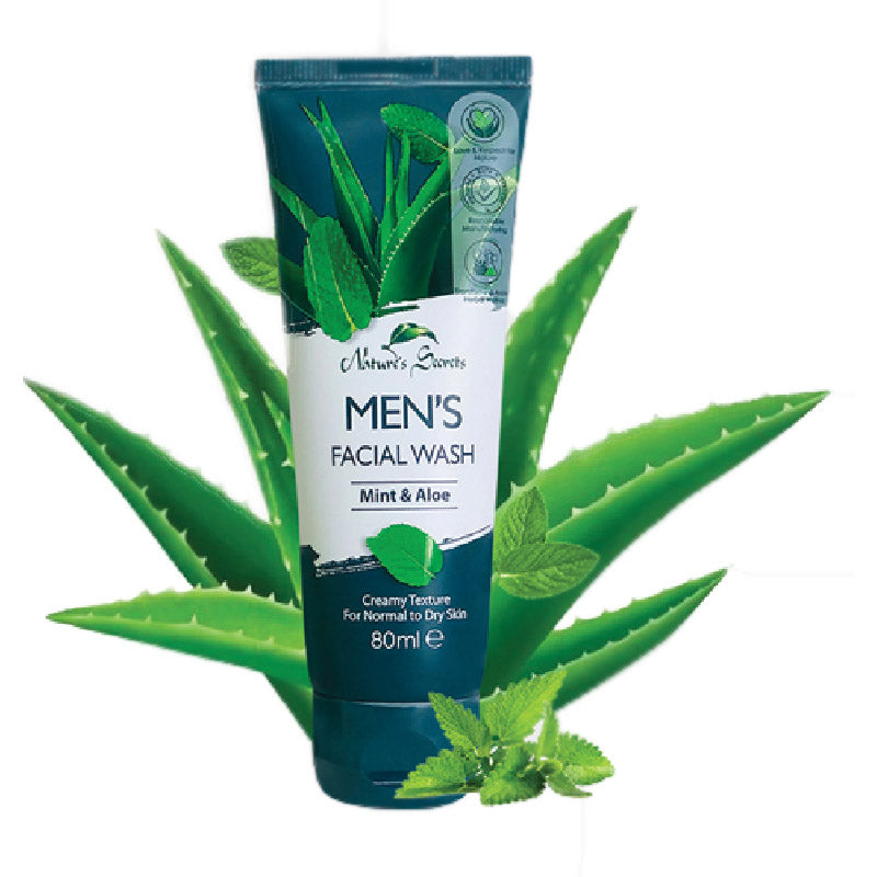 Nature's Secrets Men's Facial Wash  Mint & Aloe - 80ml