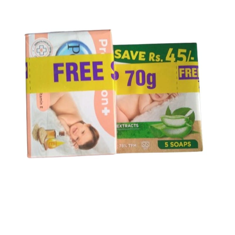 Pears Aloe Vera & Neem Baby Soap Multipack 70g x 5 (FREE SOAP)